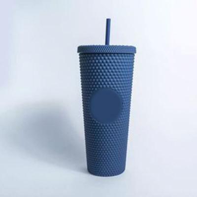 China Contemporary New Products For Amazon Matte Studded Tumbler Cup Plastic Disposable Smoothie Cups for sale