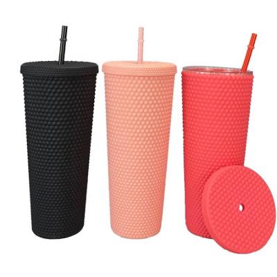 China Contemporary Wholesale Plastic Ice Cream Cups Studded Tumbler Cups for sale