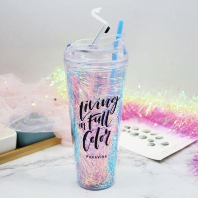 China CREATIVE Single Layer Fruit Straw Cup PP Plastic Cups 16oz for sale