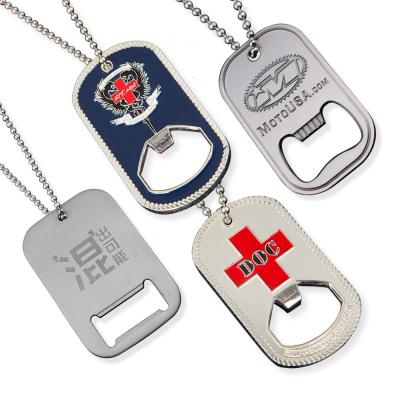 China Viable Custom Logo Sublimation Metal Dog Tag Bottle Opener Stainless Steel SouvenirBottle Opener for sale