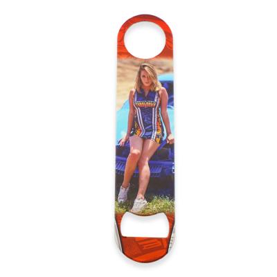 China Custom Sublimation Flat Stainless Steel Logo Tag Bottle Opener Viable for sale