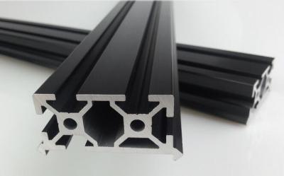 China OEM/ODM Schwarzes anodisiert 6063/6065 v-Schlitz verdrängte Aluminiumprofil zu verkaufen