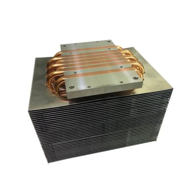 Κίνα 6 σωλήνας θερμότητας χαλκού κομματιού Heatsink δύο πτερύγια σειρών με την αντιοξειδωτική επεξεργασία προς πώληση