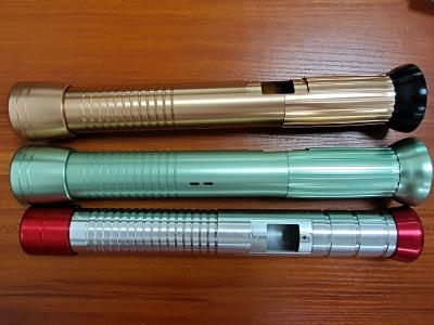 China SGS Aluminum Flashlight CNC Turned Parts Colorful Anodizing for sale