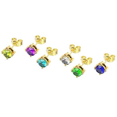 China Quick Delivery Jewelry Diamond Stud 14k Stainless Steel Punk Earring for sale