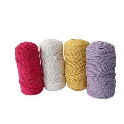 China No Elasticity Pet Toy Cotton Rope Braided 4Mm Macrame Thread Hot Selling Cotton Rope for sale