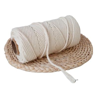 China No Elasticity Solid Color Cotton Rope Strings Soft Macrame Cotton Rope Ball for sale