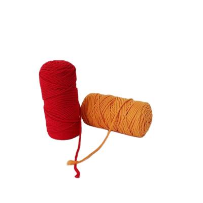 China No Elasticity Colored Cotton Rope Twisted 3 Ply Cotton Rope Rope For Woven Basket for sale