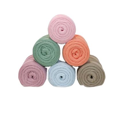 China Silky Soft Natural Hollow Recycled Cotton Flat Cord Yarn Cotton Thick Rope for sale