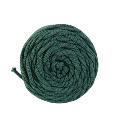 China Silky Soft Round Strand Rope Tie Down Polyester Yarn Cord Cotton Hollow Rope for sale