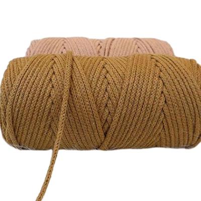 China No Stretch Around Strand Rope Cotton Rope Woven Hat Cavity Recycled Yarn 4Mm for sale