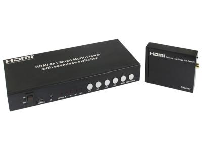 中国 継ぎ目が無いRS232およびIRスイッチ命令を用いるUTPのエクステンダーHDMI 4x1のクォードの多視聴者 販売のため