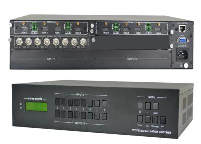 China DVI Video Matrix Switcher with 4 Inputs and 4 Outputs Controlled by Front Panel for sale