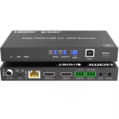 China Extensor 4K USB 2.0 HDBaseT através da LAN HDBaseT PoC Cable Cat5e/6a/7 único, Max 100m à venda