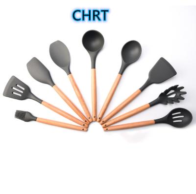 China Sustainable Chrt New Design 9 Pieces Silicone Cooking Kitchen Utensils Sets For Mom for sale