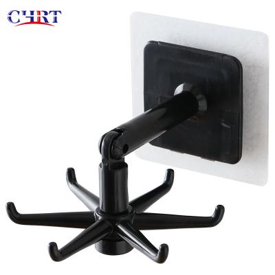 China Sustainable Hot Selling CHRT Amazon Household Wall Plastic Sticky Mount And Cupboard Hooks Revolving Hook for sale