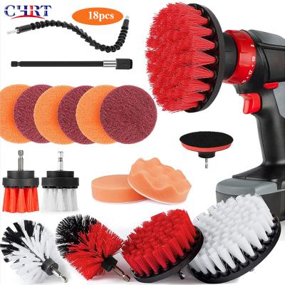 China High Quality CHRT Kitchen Cleaning Power Drilling Cleaning Brush 3 Piece Car Wheel Drill Auto Cleaning Brush for sale