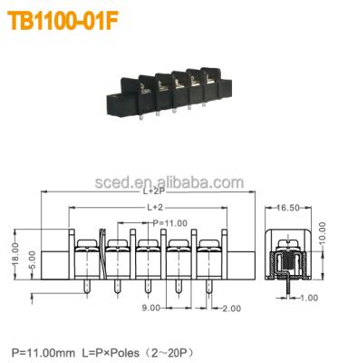 China China 16Amp 400V Euro AC Terminal Block Pluggable Type PCB / Barrier Terminal Block 11 - A.W.G. 20 for sale