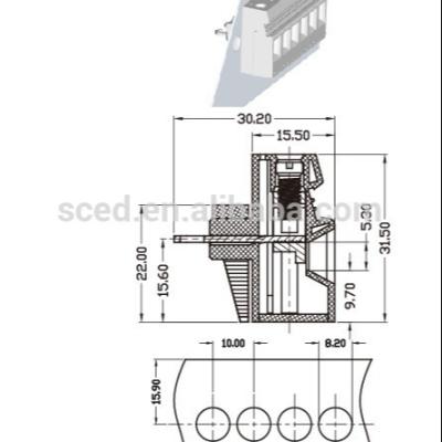 China 600V/50A M4 Screw Through Terminal Block Terminal Block Panel Mount Screw Terminal For Industrial Control 11 - A.W.G. 20 for sale