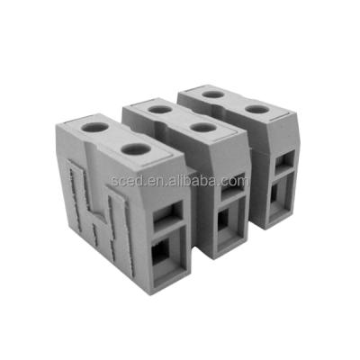 China PA66 Gray Feed Through Electric Power Screw Terminal Connector 30A 12mm Spacing for sale