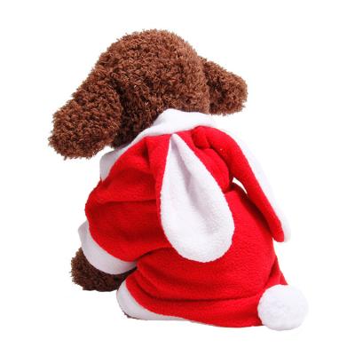 China New Durable Plush Pet Clothes Thickened Plus Fleece Autumn And Winter Wearing Hats And Rabbit Ears For Dog for sale