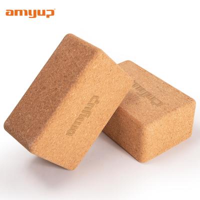 China Yoga NEW Logo Gym Fitness Sport Cork Block Customized Eco-Friendly Amyup 2020 Yoga Block For Yoga Exercises for sale