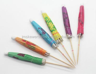 China Disposable Christmas Parasol Pick Umbrella Colorful Paper Cocktail Picks for sale