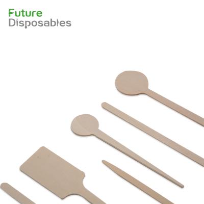 China Sustainable Birchwood Coffee Stirrer Disposable Bamboo Coffee Stirrers Wood Wooden Stirrer for sale