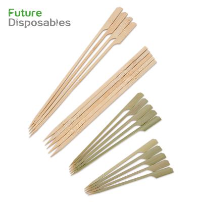 China Easily Cleaned Compostable Bamboo Wooden Skewers BBQ Sticks Porcelain Supply for sale