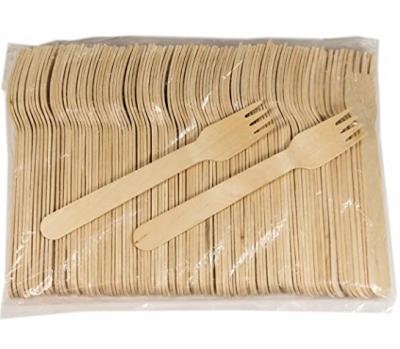 China Birch Wood Cutlery Disposable Wooden Fork 160mm for sale