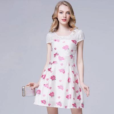 China 2020 Hot Summer Day Anti Wrinkle Elegant Ladies Print Dresses For Women Clothes,Casual Short Sleeve Dress For Girls for sale