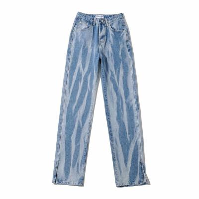 China Custom Windproof Women Windproof Fashion Printed Straight Pants Wholesale Plus Size Casual Cute Toddler Denim Pants High Waist Jeans for sale