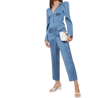 China QUICK DRY Women's V-Neck Overalls Long Sleeve Corset Elegant Leg Leg Overalls QUICK DRY for sale