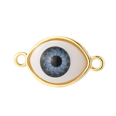 China TRENDY Gold Charm Women Fashion 18K Gold Jewelry Fashion Pendant Charm Enamel Dog Evil Blue Eye Pendant Charms For Jewelry Making for sale