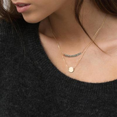 China /Sporty Wholesale Combination Charm Casual Choker Layered Necklace Ladies Stainless Steel Pendant Necklace For Women Jewelry for sale