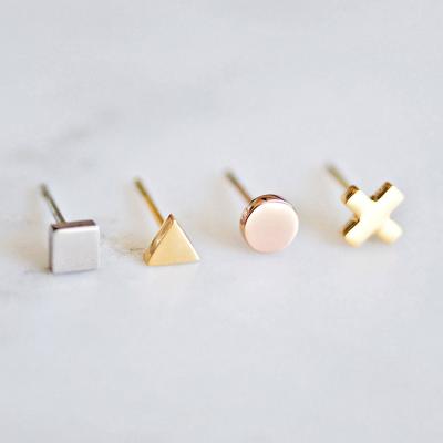 China Minimalist Sterling Stainless Steel Cross Jewelry Small Office Stud Earrings Fashion Casual/Sporty Earring for sale