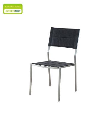 China Modern Design Durable And Comfortable Double-Layer Tesslin Quick Dry Foam Without Armrest Dining Chair Outdoor Hotel Furniture for sale