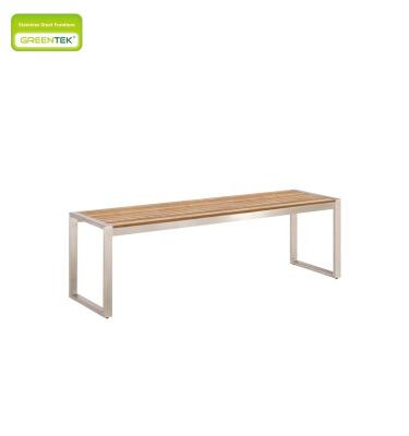 China Outdoor Modern Minimalist Eco-friendly Design Teak Bench Dining Chair Dining Table With Casual Hotel Furniture for sale