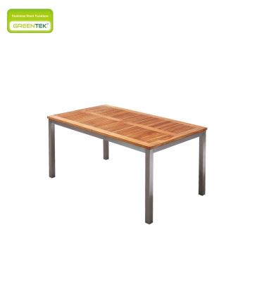 China Double Teak Panel Dining Table Modern Design Open Retractable Outdoor Patio Garden Furniture 1.6m-2.1m for sale