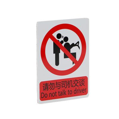 China China Factory Direct Sales Wholesale Warning Not Speaking With Drivers Nameplate Aluminum Signs for sale