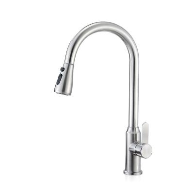 China Thermostatic Faucets Lead Free Mixer Deck Mounted Pull Down Kitchen Faucet Pull Out Stainless Steel for sale