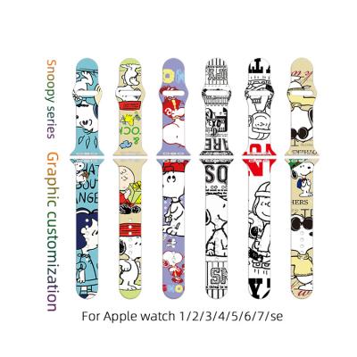 China Snoopy Series Silicone Apple Watch Band Replacement For S7 Apple Watch series2/3/4/5/6/Se Watch Band for sale