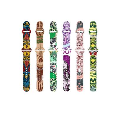 China Replacement Skull Series For Apple Watch Band iwatch Strap 45mm 41mm Silicone Strap For Apple Series7 6 Se 5 4 3 for sale