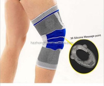 China 15-20mmhg Protective Compression Fit Recovery Knee Sleeve Support With Silicone for sale