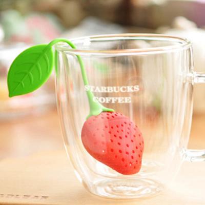 China Strawberry Shape Silicone Tea Infuser Tea Bag Teapot Accessory 1 PCS Kitchen Supplies Viable Tea Strainer Non-Toxic for sale