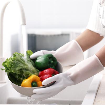 China Non-slip Dishwashing Household Dishwashing Gloves Waterproof Gloves Rubber Household Cleaning Tools for sale