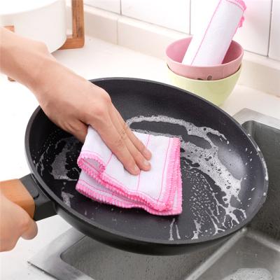 China Sustainable Non-oil Household Strong Household Cleaning Cloth Table Towel Dish Cotton Decontamination Cleaning Tool for sale