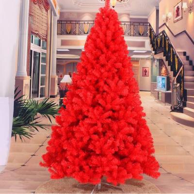 China Christmast Ornament PVC Ximas Cipher 150CM 180CM Christmas Tree Luxury Red Heavy Pine 240CM Tall Artificial Christmas Trees New Year Decoration for sale