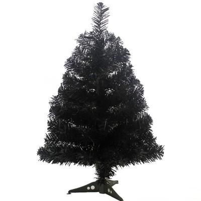 China Christmast Ornament 60cm Artificial Christmas Tree with Plastic Stand Holder Base for Christmas Home Party Decoration (Black) for sale