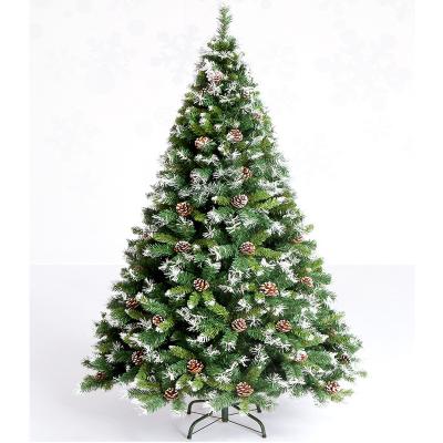 China Christmast Ornament 1.2m 1.5m 1.8m 2.1m Environmental Protection PVC Leaves Christmas Tree With Snowflake And Pinecone for sale